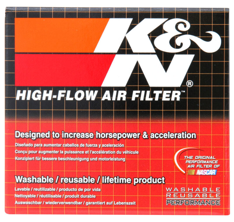 K&N Universal Clamp-On Air Filter 2-1/8in FLG 4 X 3 TPR/OVL W/Venturi