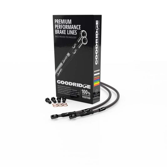 Goodridge 07-11 Ducati 1098/R&S/1198/S Carbon Race Front SS Brake Lines w/Black Fittings