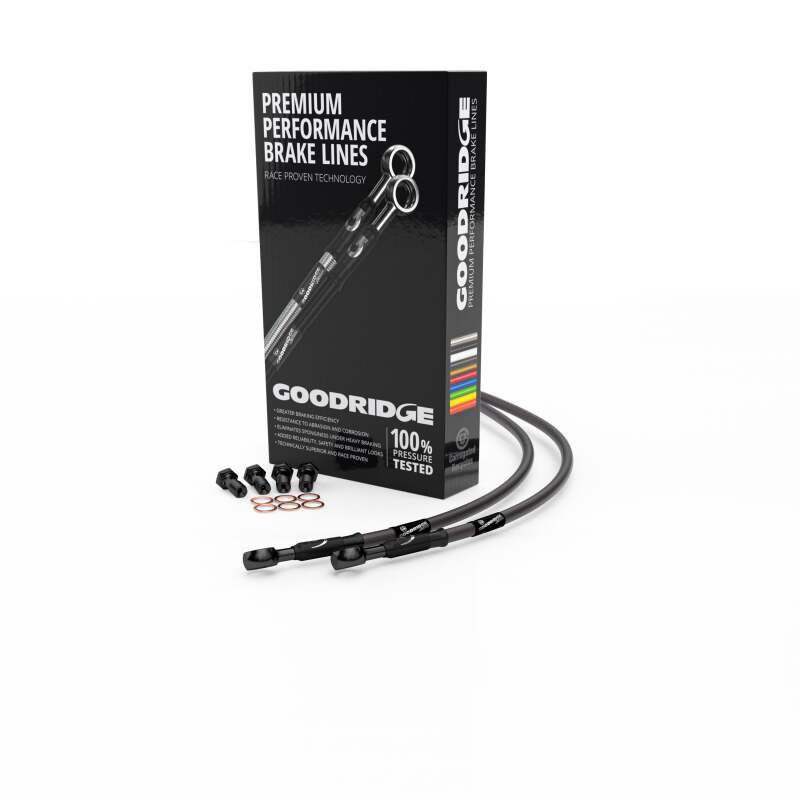 Goodridge 94-97 Ducati 750SS Twin Disc Carbon Front SS Brake Lines w/Black Fittings