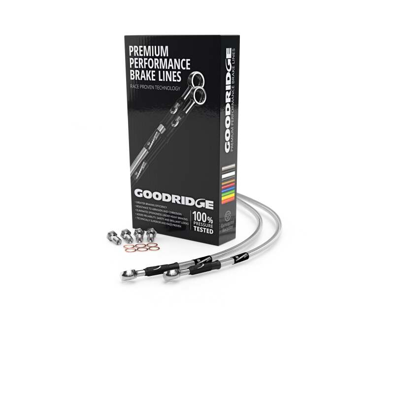 Goodridge 87-02 Kawasaki KLR650 Clear Rear SS Brake Lines