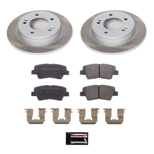 Power Stop 17-23 Kia Soul Rear Semi-Coated Rotor Kit