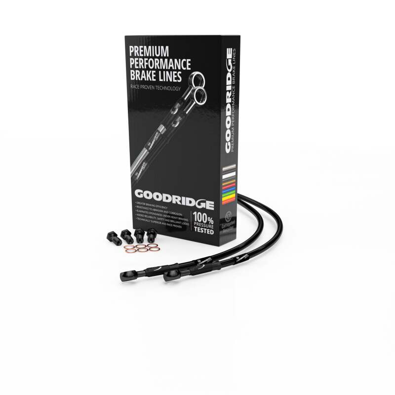 Goodridge 98-03 Ducati 916/998 Black Rear SS Brake Lines w/Black Fittings