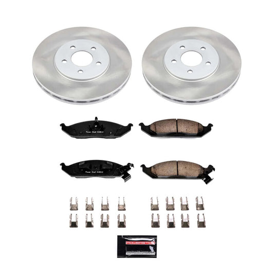 Power Stop 96-00 Plymouth Breeze Front Semi-Coated Rotor Kit