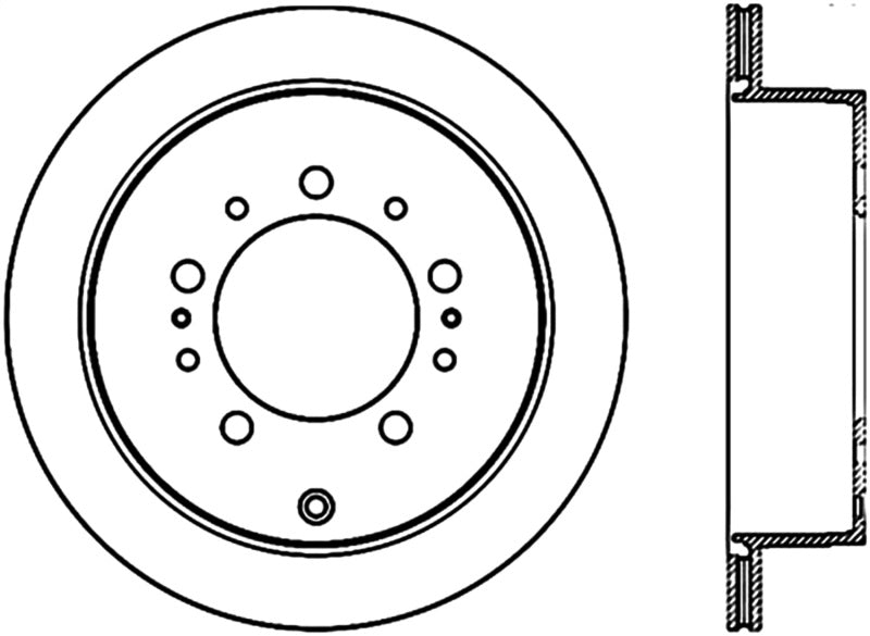 StopTech Sport Slot 08-13 Lexus LX450/470/570 / 07-12 Toyota Tundra Slotted Left Rear CRYO Rotor