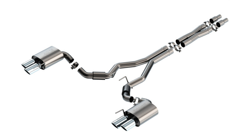 Borla 2024 Ford Mustang GT 5.0L V8 3 in S-Type Catback Non-Active Exhaust- Chrome Quad Tip