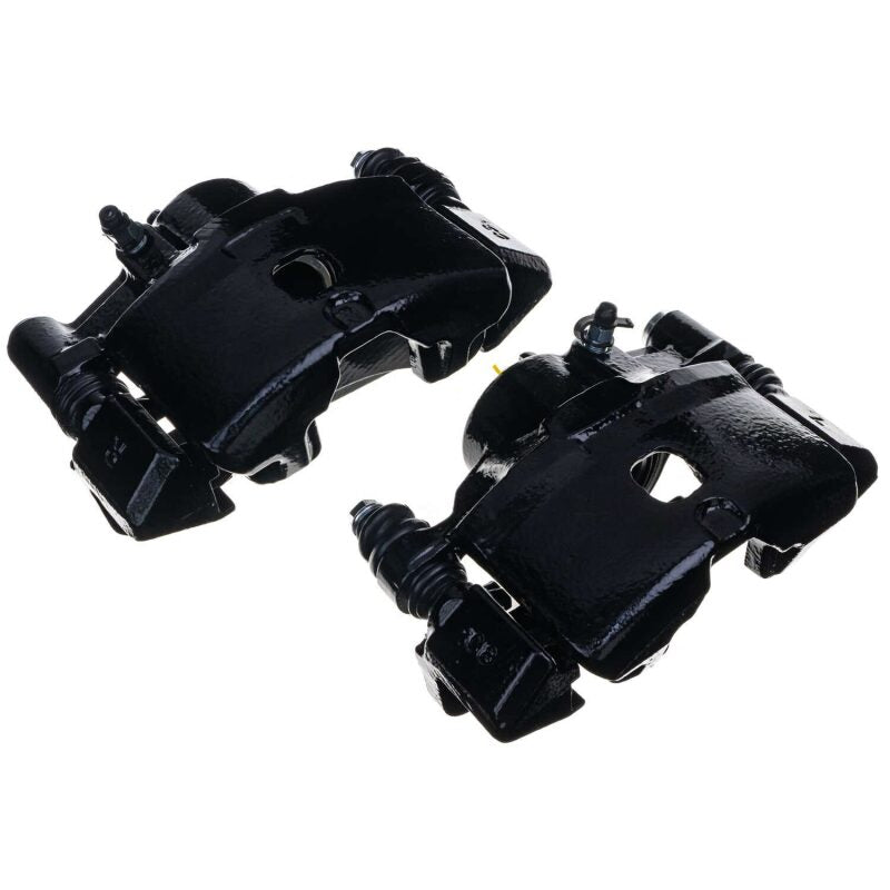 Power Stop 90-91 Honda CRX Front Black Caliper - Pair w/Bracket