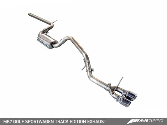 AWE Tuning VW MK7 Golf SportWagen Track Edition Exhaust w/Chrome Silver Tips (90mm)