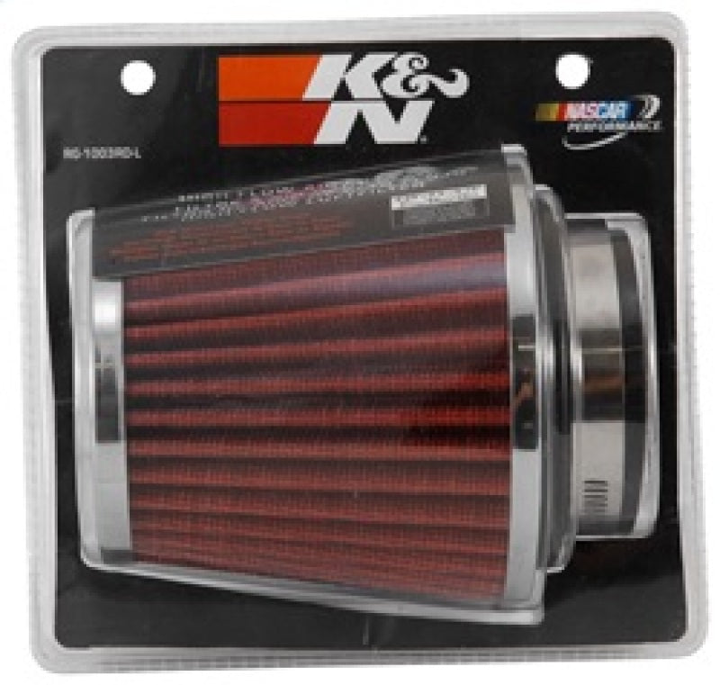 K&N Universal Chrome Filter 2 3/4in FLG / 4 1/2in Bottom / 4 1/2in Height