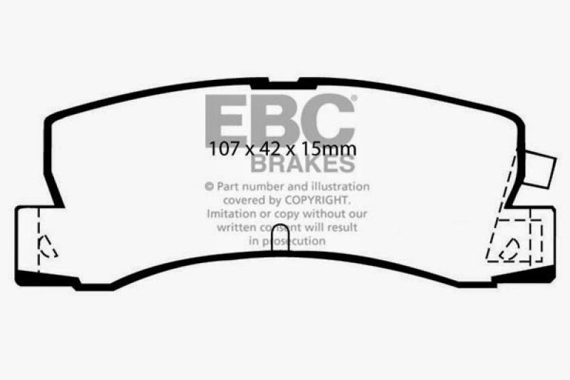 EBC 86-92 Toyota Corolla 1.6 Redstuff Rear Brake Pads