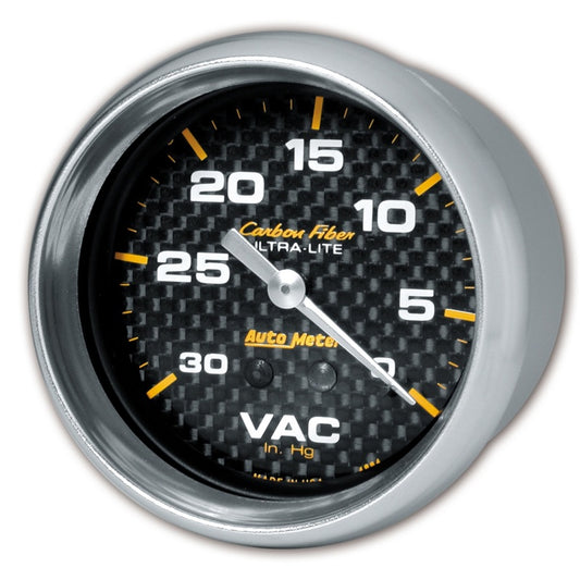 AutoMeter Gauge Vacuum 2-5/8in. 30Inhg Mechanical Carbon Fiber