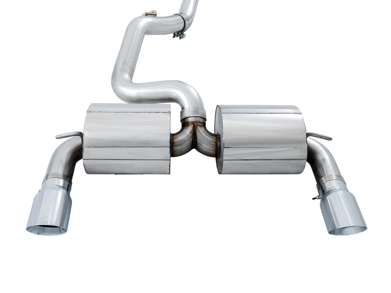 AWE Tuning Ford Focus RS Touring Edition Cat-back Exhaust- Resonated - Chrome Silver Tips