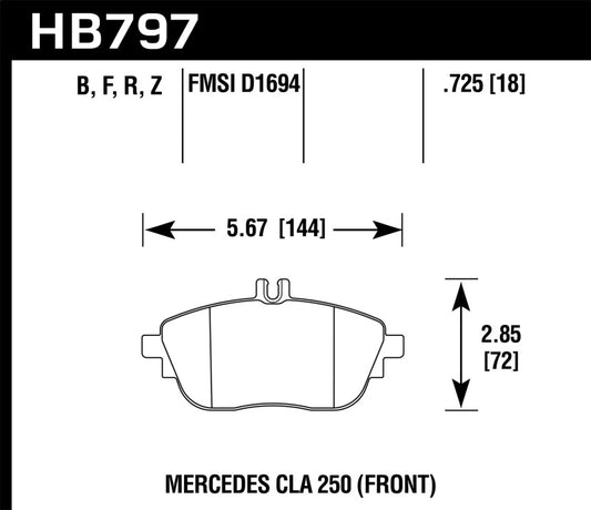 Hawk 17+ Infiniti QX30 Performance Ceramic Street Front Brake Pads