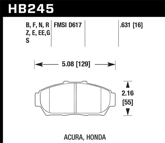 Hawk 94-01 Acura Integra (excl Type R)  HT-10 Race Front Brake Pads