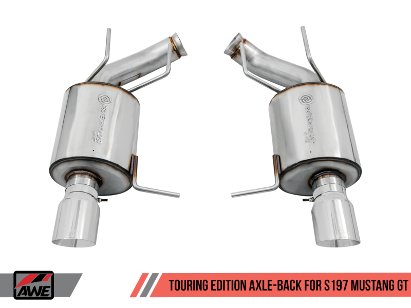 AWE Tuning S197 Mustang GT Axle-back Exhaust - Touring Edition (Chrome Silver Tips)