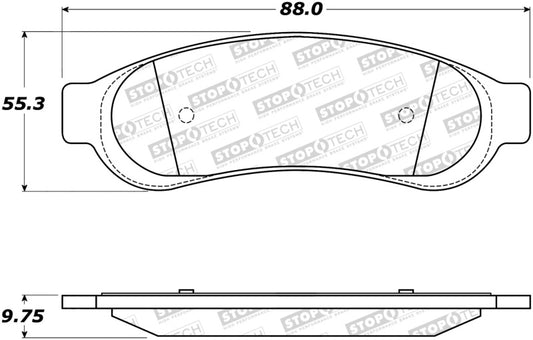 StopTech Sport Brake Pads w/Shims and Hardware - Rear