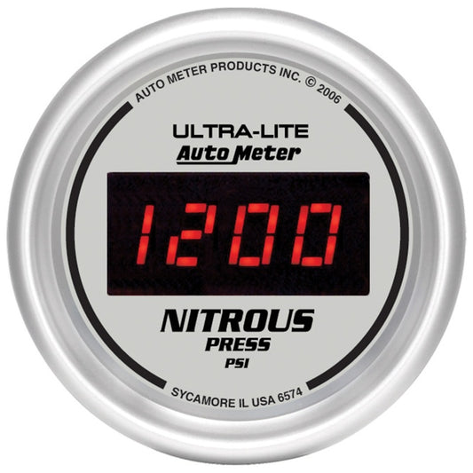 Autometer Ultra-Lite 2-1/16in 1600 PSI Digital Nitrous Pressure Gauge - Silver