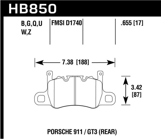 Hawk Audi 14-19 Porsche 911 / 2016 Cayman / 17-19 Panamera PC Rear Brake Pads w/ Carbon Ceramics