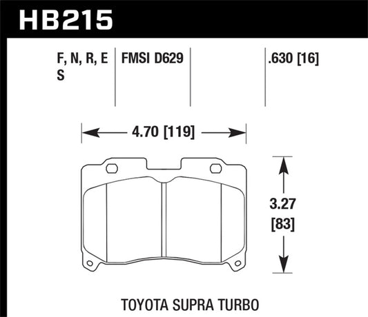 Hawk 93-98 Toyota Supra TT HPS 5.0 Street Front Brake Pads