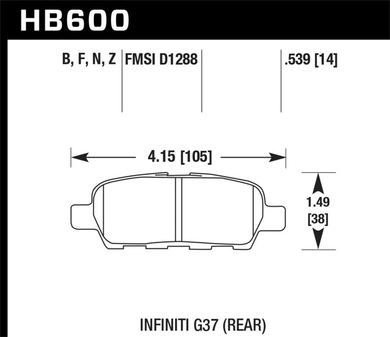 Hawk Infiniti G35 Sport/G37 / 08-10 Nissan Rogue / 07-09 Sentra SE-R / 10 Sentra SE-R M/T HPS Street