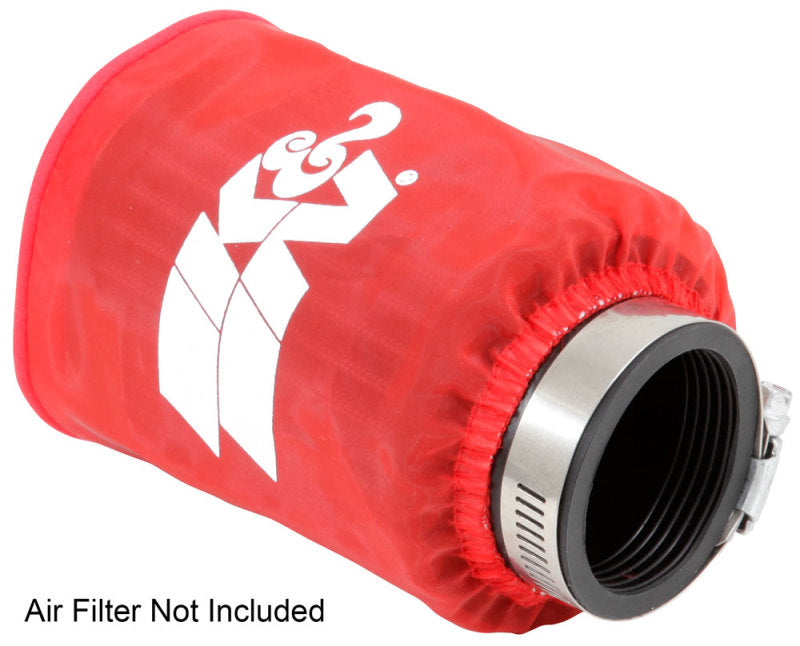 K&N Drycharger Air Filter Wrap - Round Straight - Red Closed Top 3in Inside Dia x 4in Height