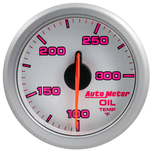 Autometer Airdrive 2-1/6in Oil Temp Gauge 100-300 Degrees F - Silver