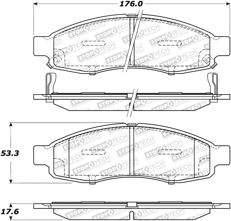 StopTech Sport Brake Pads w/Shims and Hardware - Front