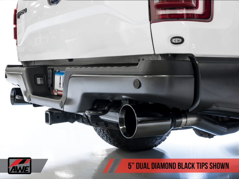 AWE Tuning 2017+ Ford Raptor Tailpipe Conversion Kit w/ Diamond Black Tips