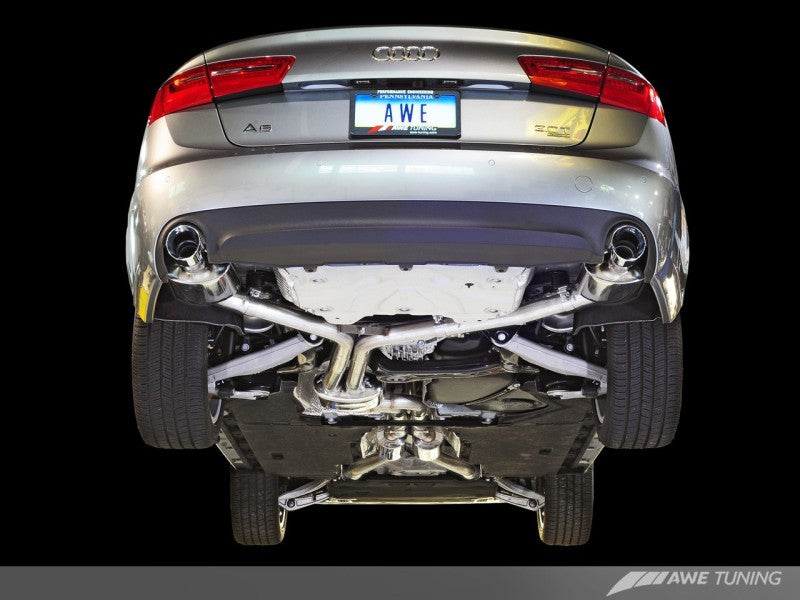 AWE Tuning Audi C7 A6 3.0T Touring Edition Exhaust - Dual Outlet Chrome Silver Tips