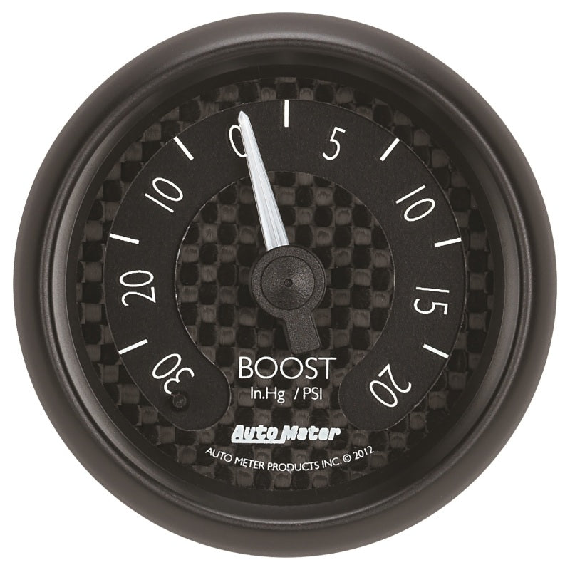 Autometer GT Series 52mm Mechanicl 30 In Hg/20 psi Vacuum/Boost Gauge