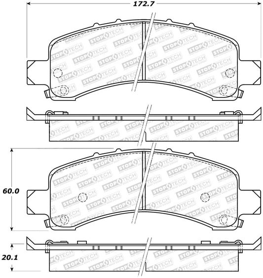 StopTech Sport Brake Pads w/Shims - Front