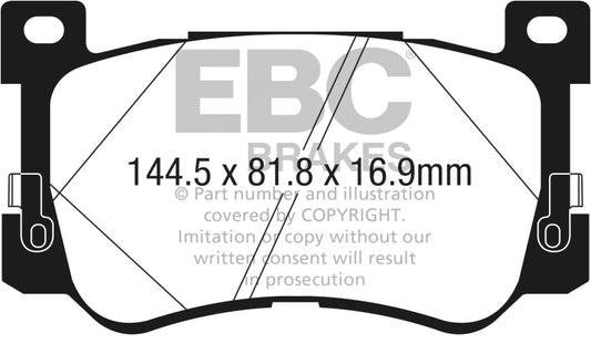 EBC 2017+ Genesis G90 5.0L Redstuff Front Brake Pads