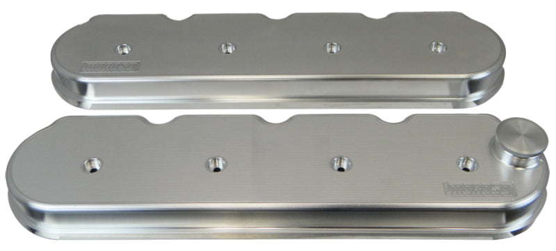 Moroso Chevrolet Small Block Valve Cover - 1 Cover w/2 Breathers - No Logo - Polished Alum - Pair