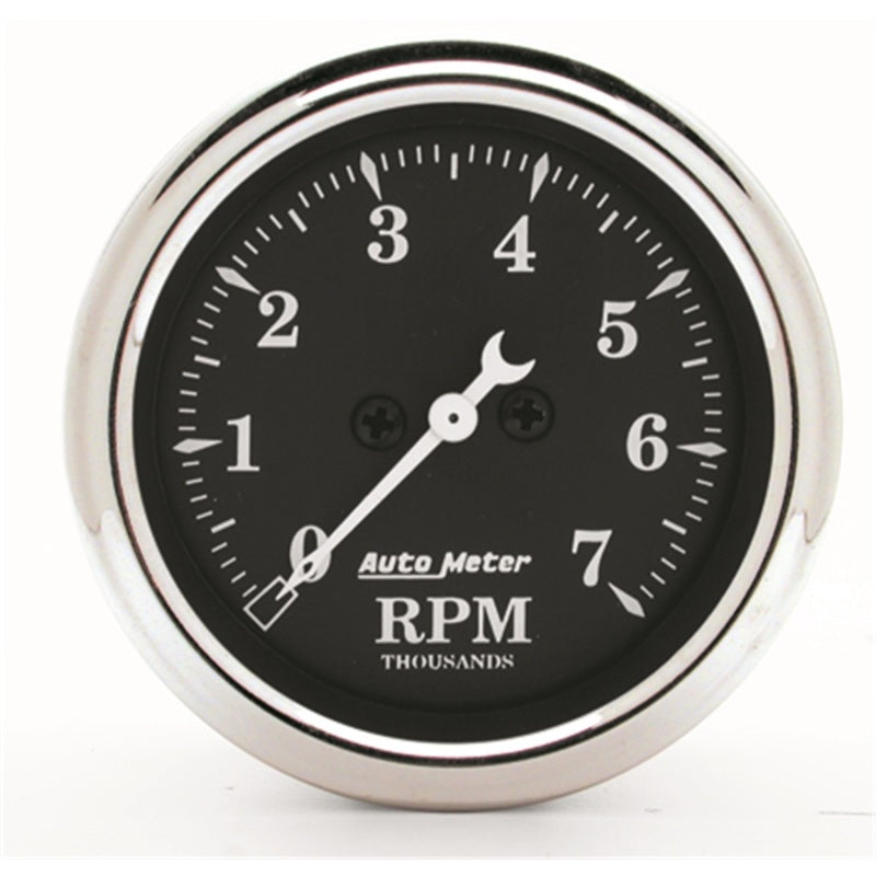 AutoMeter Gauge Tachometer 2-1/16in. 7K RPM In-Dash Old Tyme Black