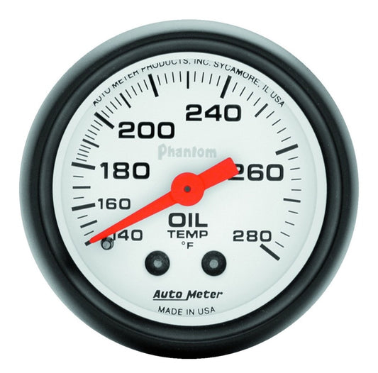 Autometer Phantom 52mm 140-280 Deg F Mechanical Oil Temperature Gauge