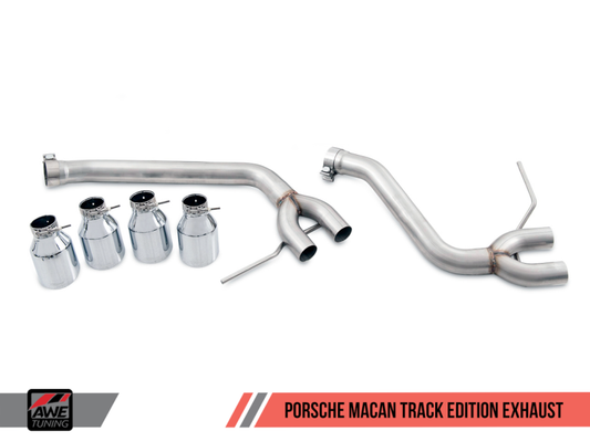 AWE Tuning Porsche Macan Track Edition Exhaust System - Chrome Silver 102mm Tips