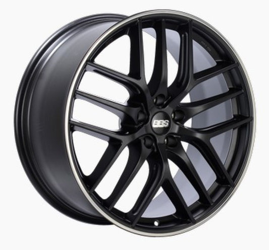 BBS CC-R 20x9.5 5x112 ET48 Satin Black Polished Rim Protector Wheel -82mm PFS/Clip Required