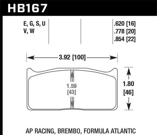 Hawk Brembo 16mm DTC-60 Race Brake Pad Sets