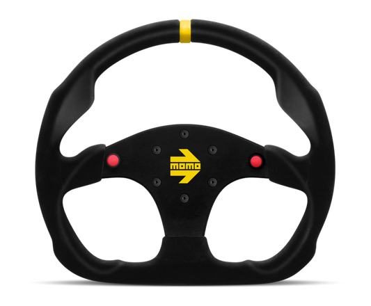 Momo MOD30 Buttons Steering Wheel 320 mm -  Black Suede/Black Spokes/1 Stripe