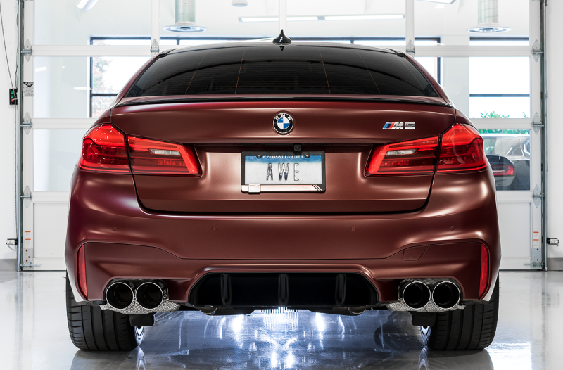 AWE Tuning 18-19 BMW M5 (F90) 4.4T AWD SwitchPath Axle-back Exhaust - Chrome Silver Tips