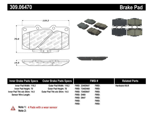 StopTech 89-96 Nissan 300ZX Sport Performance Front Brake Pads