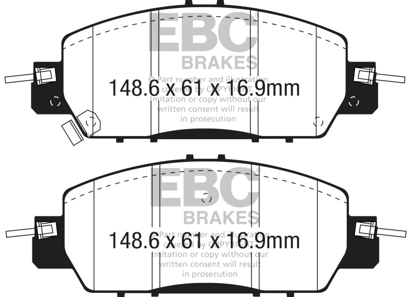 EBC 2016+ Honda Accord LX Sedan 2.4L Redstuff Front Brake Pads