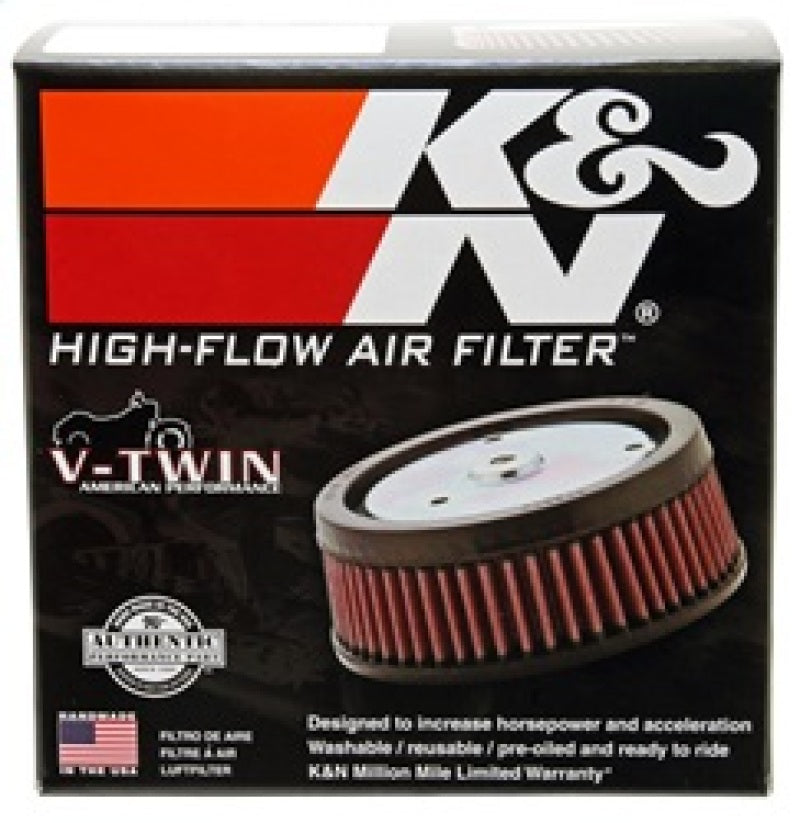 K&N Replacement Unique Air Filter 6.625in L x 4.75in W x 1.625in H with 1 Flange for Harley Davidson