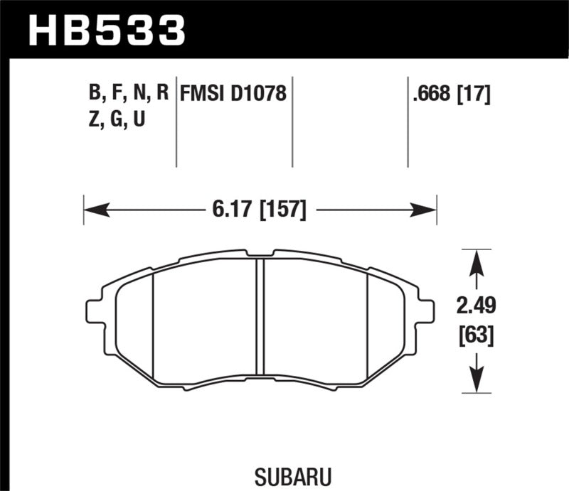 Hawk 05-08 LGT D1078 Performance Ceramic Street Front Brake Pads