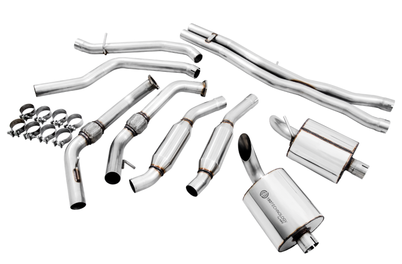 AWE Tuning Audi B9 SQ5 Resonated Touring Edition Cat-Back Exhaust - No Tips (Turn Downs)