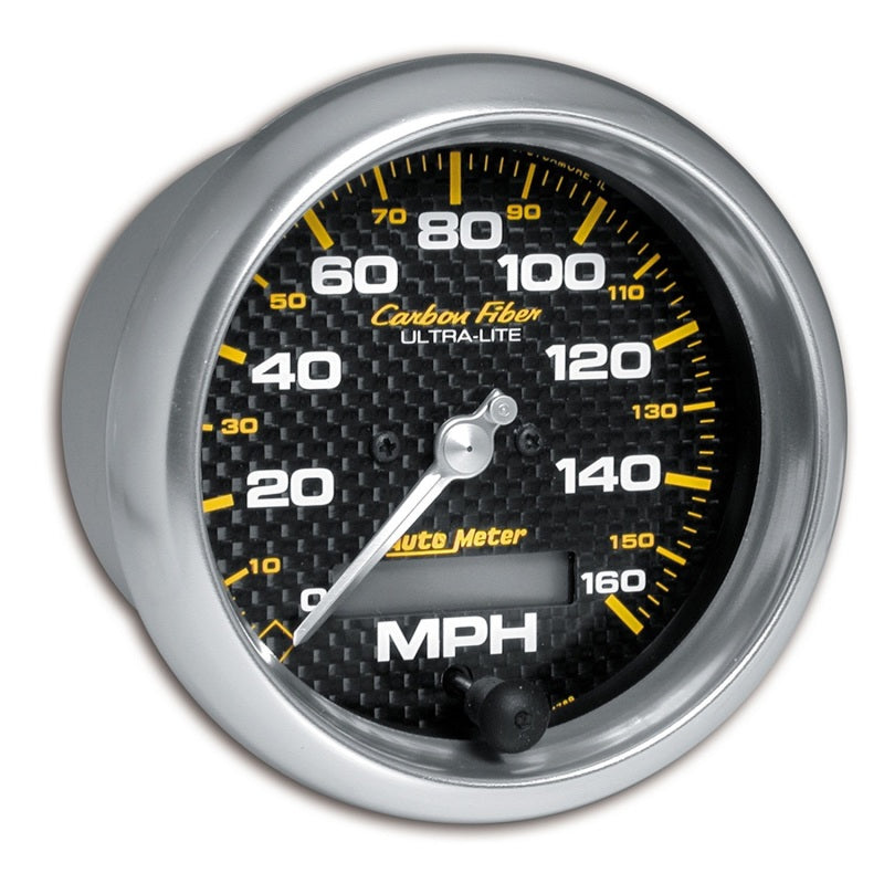 Autometer Carbon Fiber 85.7mm 160MPH Range Speedometer Elect. Programmable Gauge