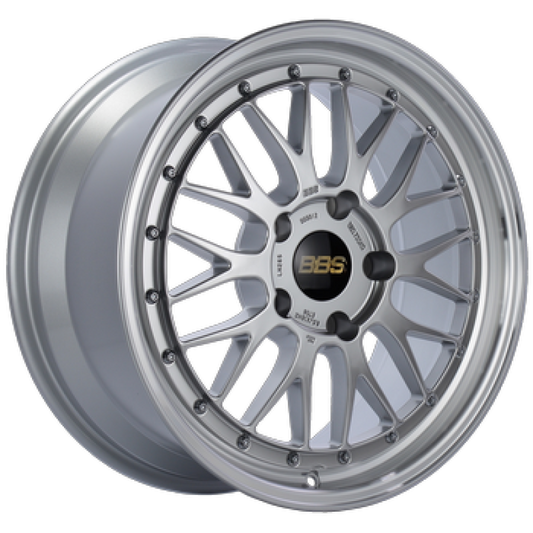 BBS LM 18x8 5x114.3 ET40 Diamond Silver Center Diamond Cut Lip Wheel - 82mm PFS/Clip Required