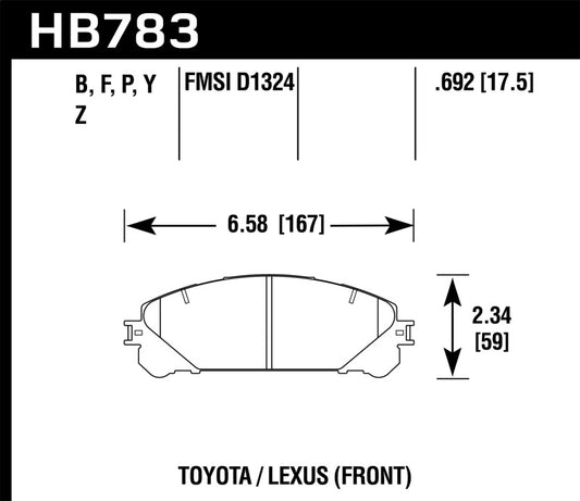 Hawk 08-16 Toyota Highlander LTS Street Front Brake Pads