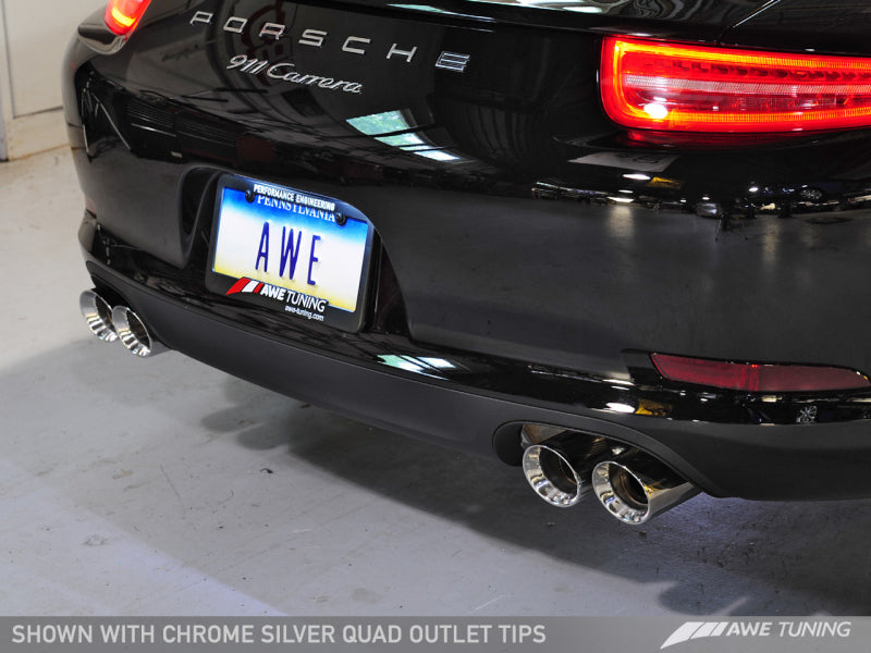 AWE Tuning Porsche 991 SwitchPath Exhaust for PSE Cars Chrome Silver Tips