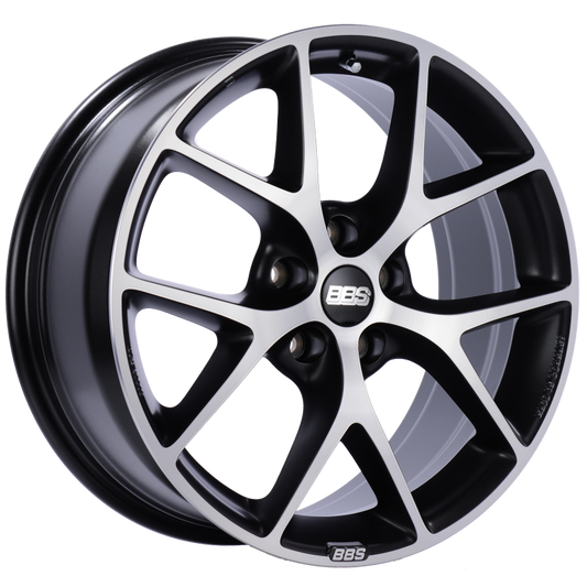 BBS SR 18x8 5x115 ET36 CB70.2 Satin Black Diamond Cut Face Wheel