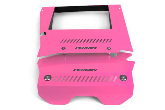 Perrin 2015+ Subaru WRX Engine Cover Kit (Intercooler Shroud + Pulley Cover) - Hyper Pink